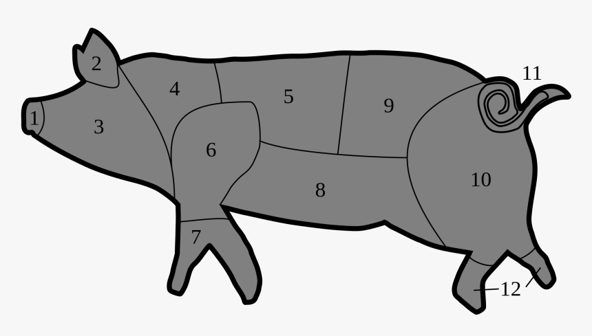 Pork Drawing Side View Svg Free Library - Capocollo Parte Del Maiale, HD Png Download, Free Download