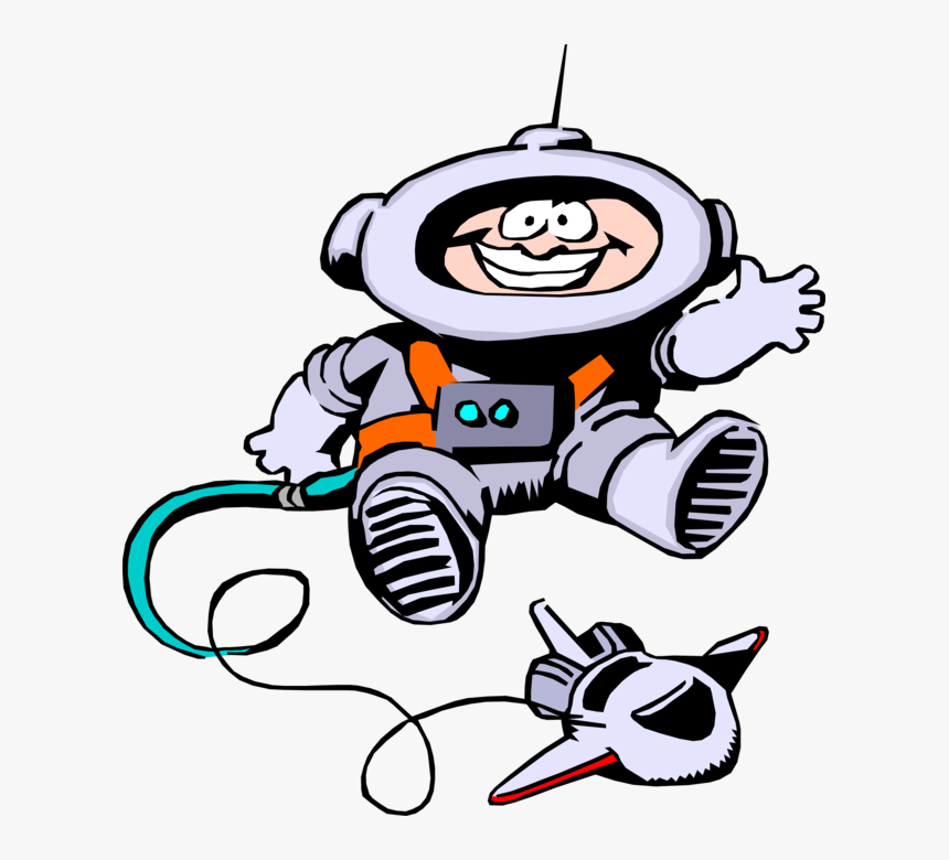 Vector Illustration Of Spaceman Goes For Spacewalk - Cartoon Space, HD Png Download, Free Download