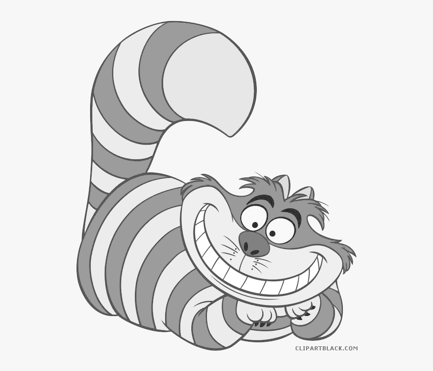 Cheshire Cat Animal Free Black White Images - Clipart Alice In Wonderland, HD Png Download, Free Download