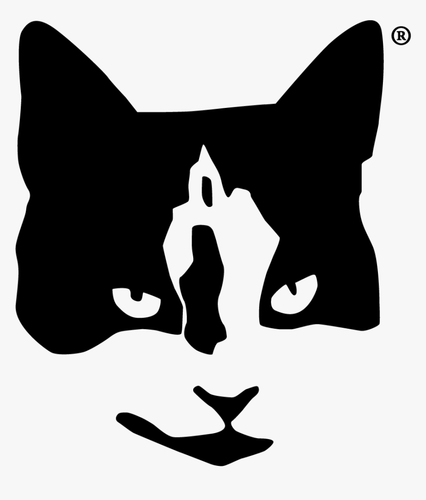 Poor Cat Designs - Silhouette Cat Head Logo, HD Png Download, Free Download