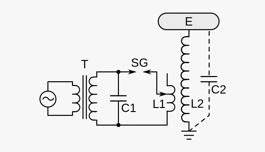 Tesla Coil Circuit Diagram In Wikipedia, HD Png Download, Free Download