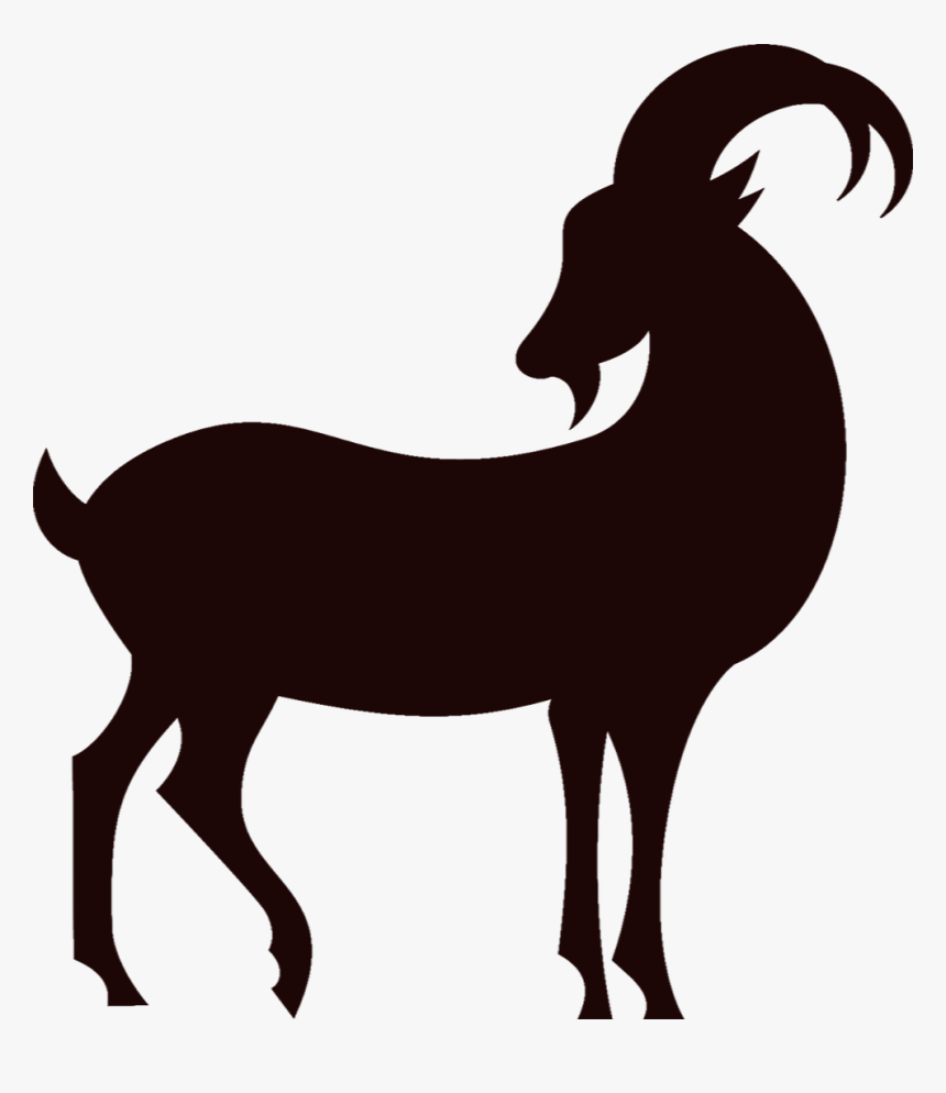 Goat Sheep Silhouette Chinese Zodiac - Goat Silhouette Png, Transparent Png, Free Download