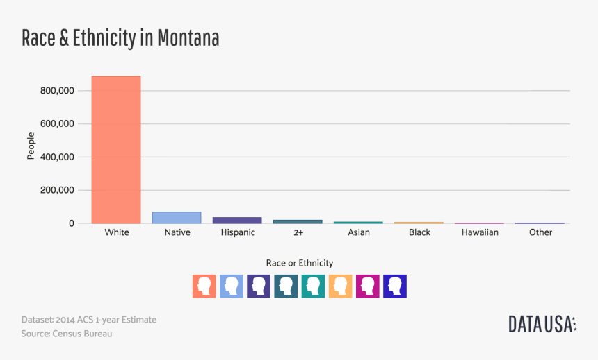 Bar Chart Of Race & Ethnicity In Montana - Race Chart In Montana, HD Png Download, Free Download