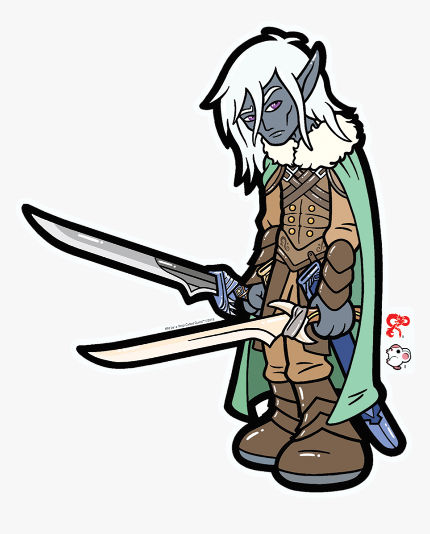 Ascq X D&d Ritchie Drizzt Sticker - Cartoon, HD Png Download, Free Download