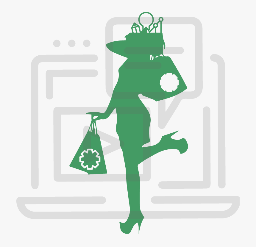 Analytical Icon-01 - Lady With Shopping Bag Png, Transparent Png, Free Download