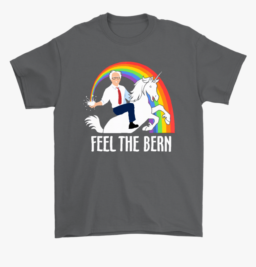 Feel The Bern Burn Bernie Sanders Rainbow Unicorn Shirts - Bernie Rainbow Unicorn Shirt, HD Png Download, Free Download
