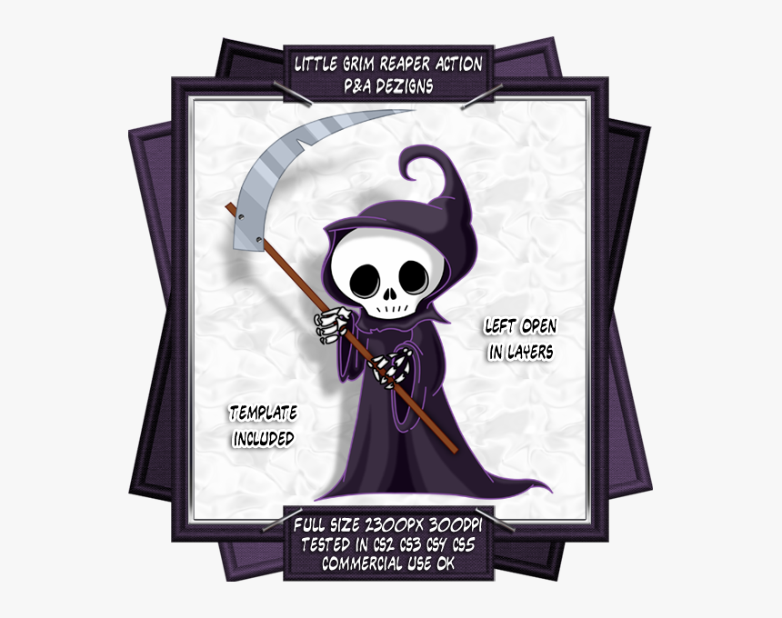 Transparent Grim Reaper Scythe Png - Cute Cartoon Grim Reaper, Png Download, Free Download