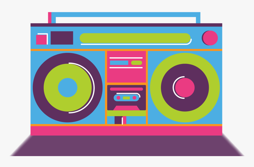 Transparent Colorful Boombox Clipart - Colorful Boombox Png, Png