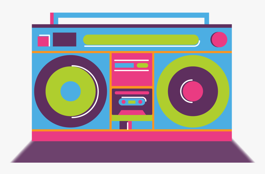 Transparent Colorful Boombox Clipart - Colorful Boombox Png, Png Download, Free Download