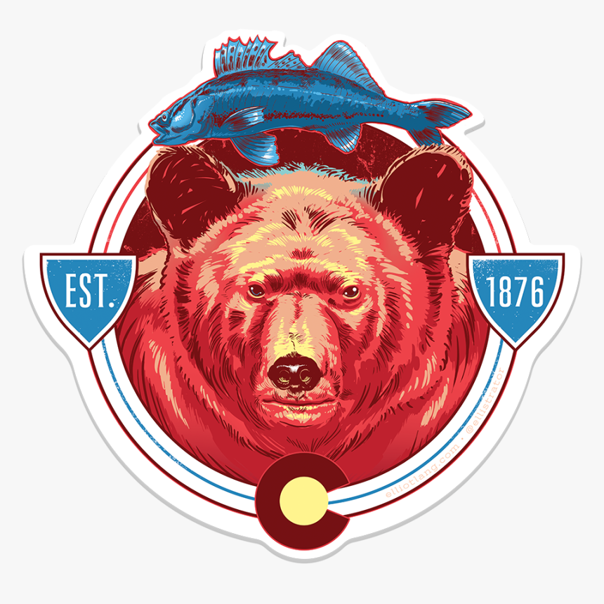 Bear Fish Co Sticker, HD Png Download, Free Download