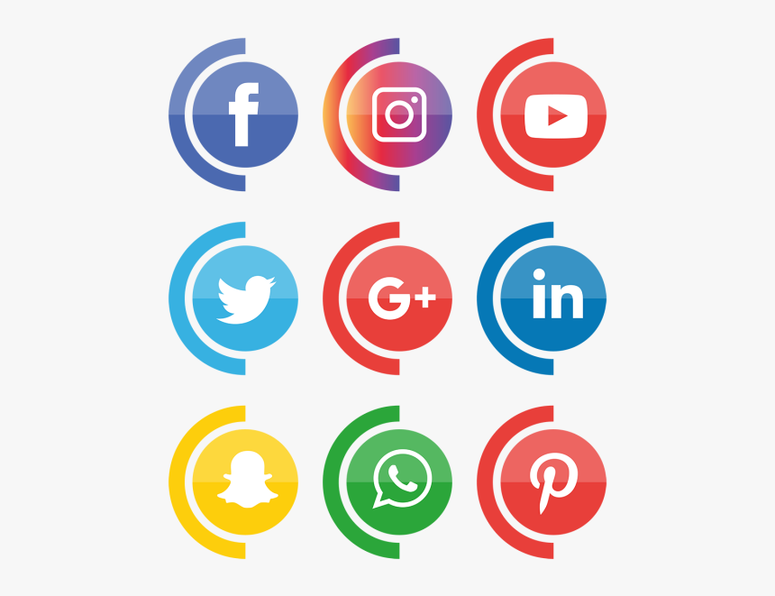 Social Media Icons Set - Transparent Background Social Media Icons Png, Png Download, Free Download