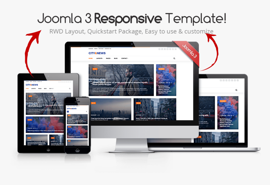 Free Template Joomla 3.8 Responsive, HD Png Download, Free Download