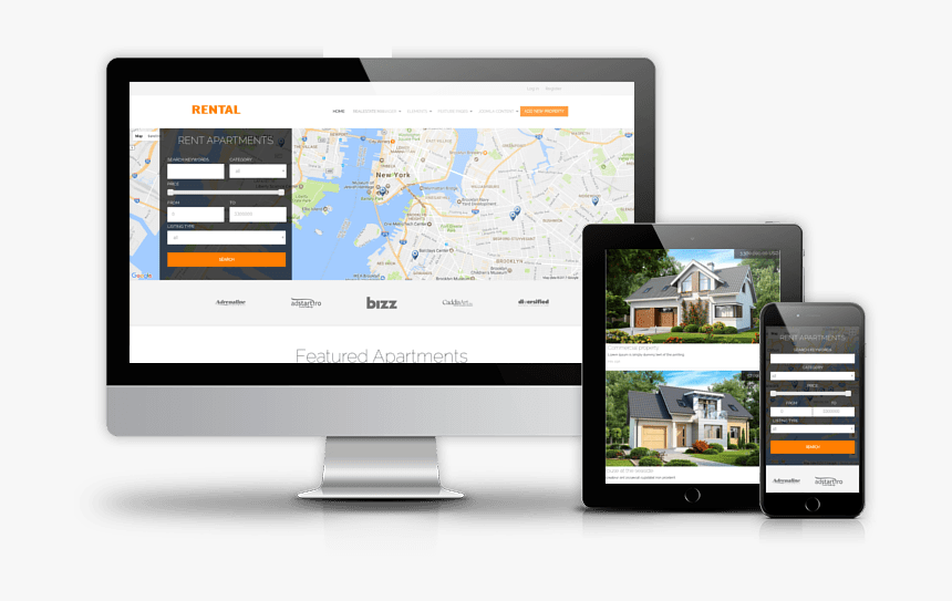 Modern Real Estate Joomla Template - Led-backlit Lcd Display, HD Png Download, Free Download