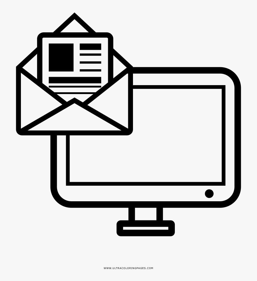 Correo-electrónico Página Para Colorear - Email Signature Icon, HD Png Download, Free Download