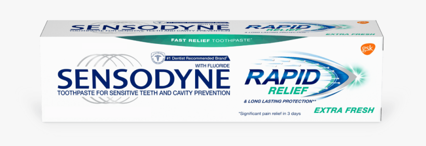 Sensodyne Rapid Relief Toothpaste In Extra Fresh - Parallel, HD Png Download, Free Download