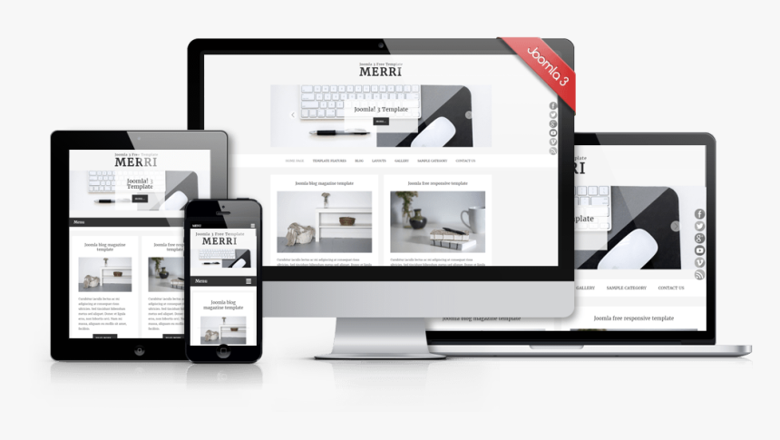 Merri Free Joomla - Template Joomla 3 Responsive Free, HD Png Download, Free Download