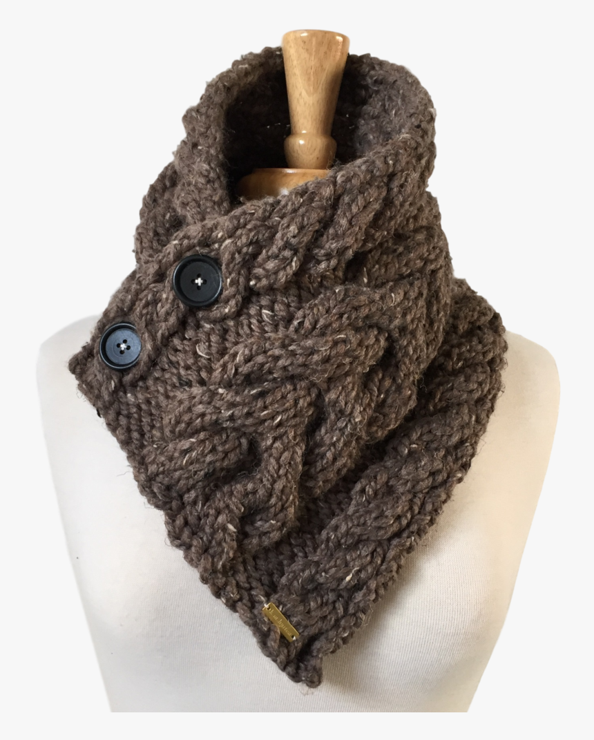 Cabled Button Scarf - Wool, HD Png Download, Free Download