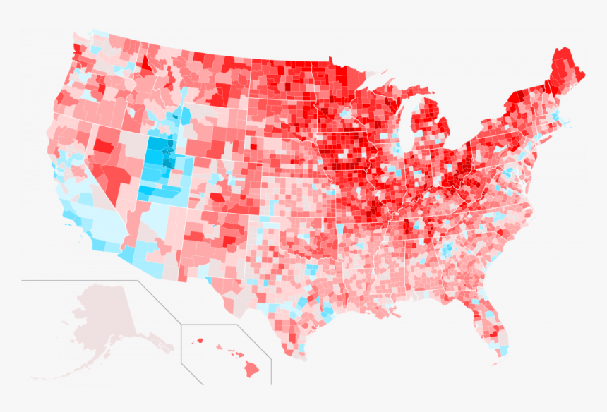 Op Pasciack Wikimedia - 2016 Presidential Election County Map, HD Png Download, Free Download