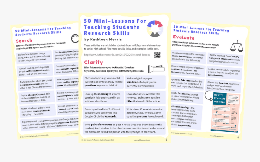 50 Mini-lessons For Teaching Students Research Skills - Brochure, HD Png Download, Free Download