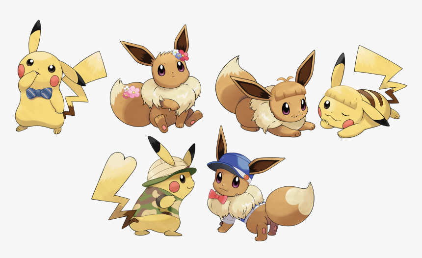 Pokemon Let's Go Eevee Outfits, HD Png Download, Free Download