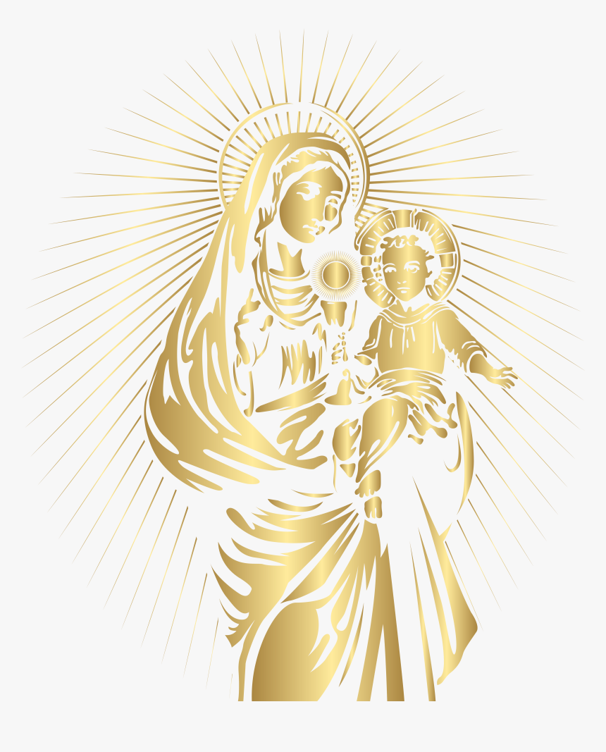 Blessed Virgin Mary And Baby Jesus Png Clip Art - Blessed Virgin Mary Png, Transparent Png, Free Download