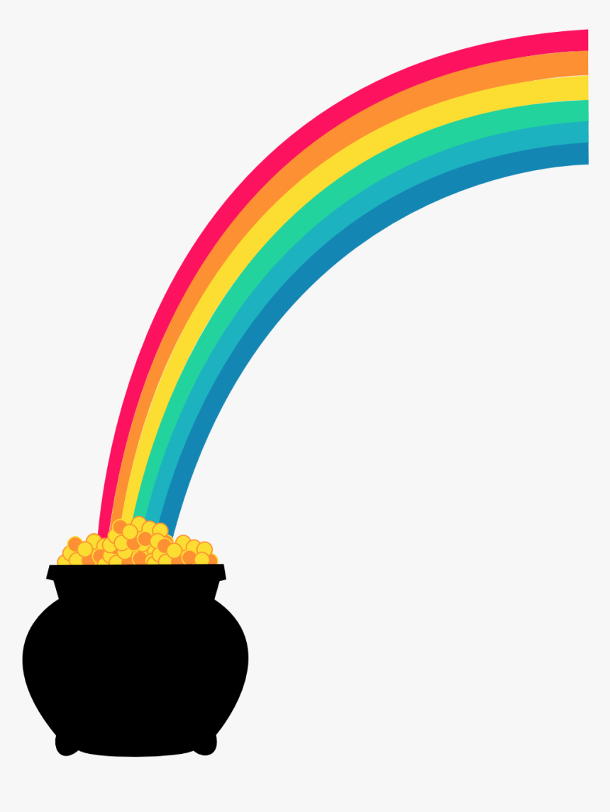 Transparent Pot Of Gold Rainbow Clipart - Pot Of Gold Rainbow Png, Png Download, Free Download