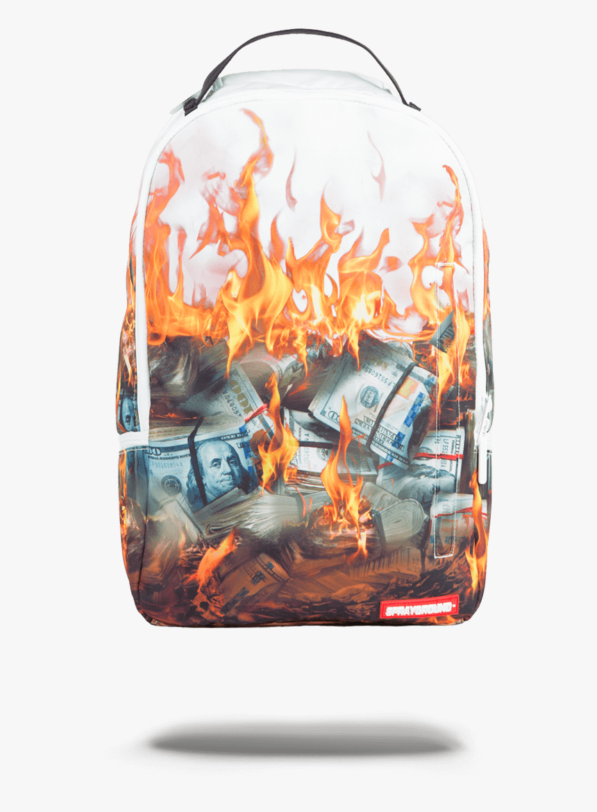 Money On Fire Png - Sprayground Fire Money Backpack, Transparent Png, Free Download