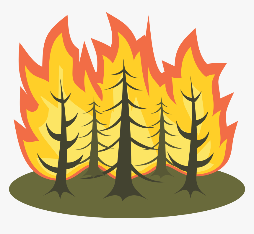 Clip Art Wild Fires - Trees On Fire Clipart, HD Png Download, Free Download