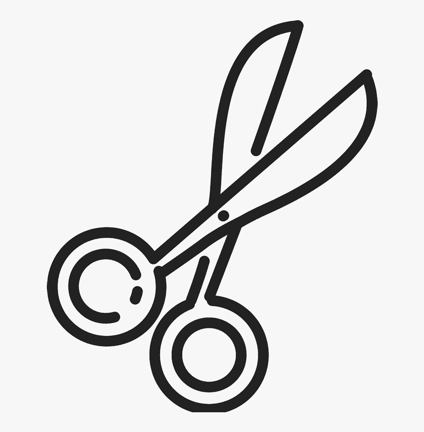 Scissors Outline Rubber Stamp - Outline Image Of Scissors, HD Png Download, Free Download