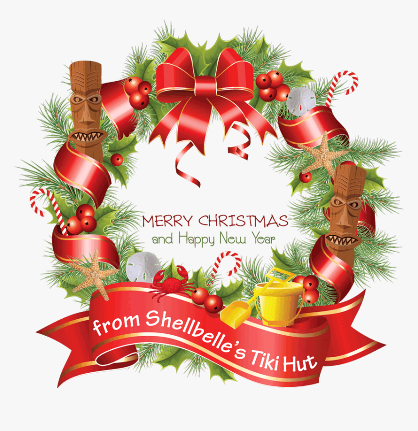 Shellbelle S Tiki Hut A Very Florida Christmas Goodie - Round Christmas Frame Png, Transparent Png, Free Download