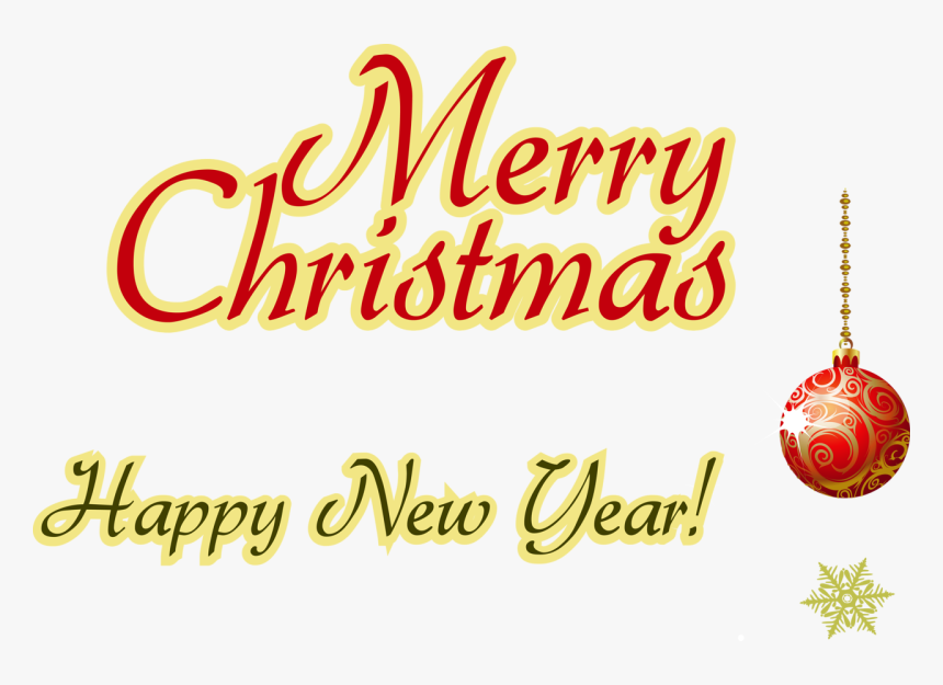 Happy New Year Text Transparent Download - Merry Christmas And Happy New Year Transparent Card, HD Png Download, Free Download