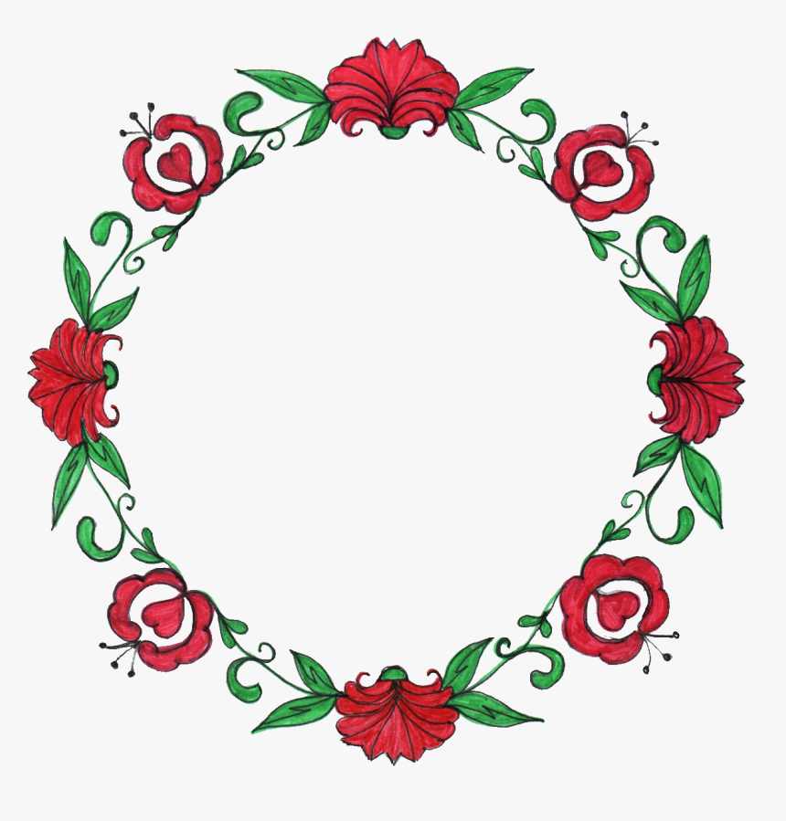 Red Flower Circle Png, Transparent Png, Free Download