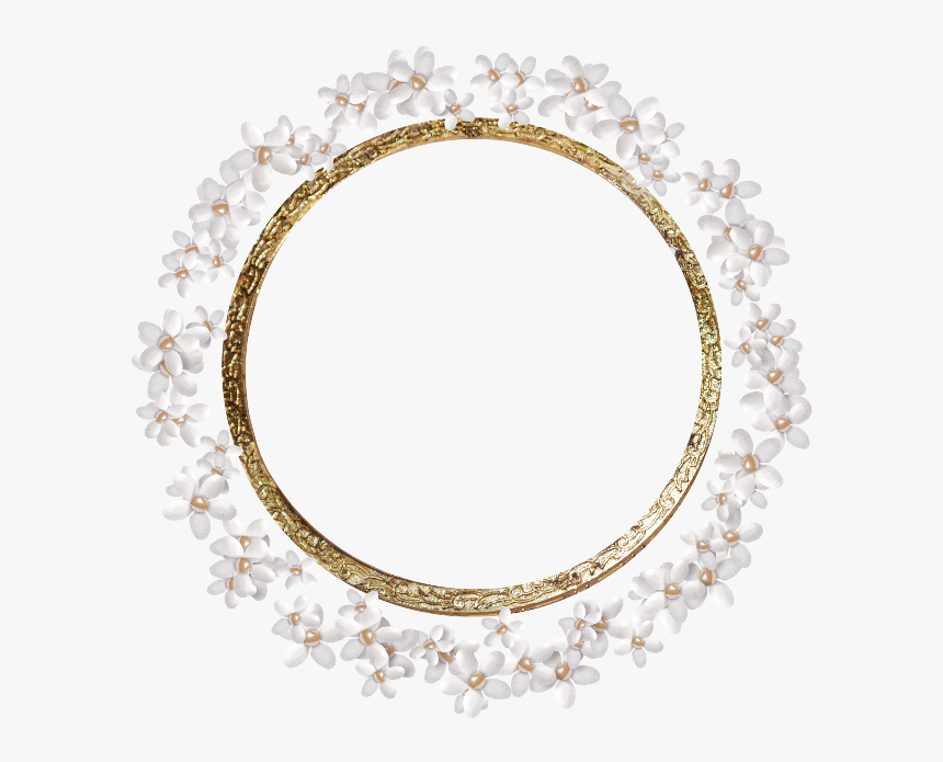 Gold Circle Border Design Clipart , Png Download - White Flower Circle Png, Transparent Png, Free Download