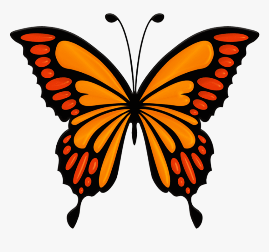 Free Png Orange Butterfly Png Images Transparent - Blue Butterfly Clip Art, Png Download, Free Download