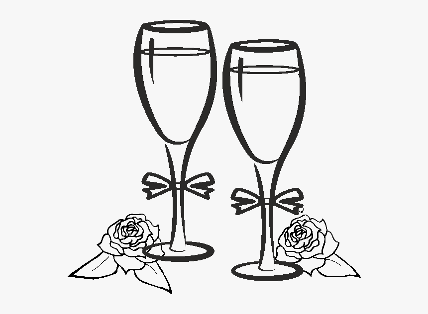Transparent Wine Glass Pour Png - Dessin Flute De Champagne, Png Download, Free Download