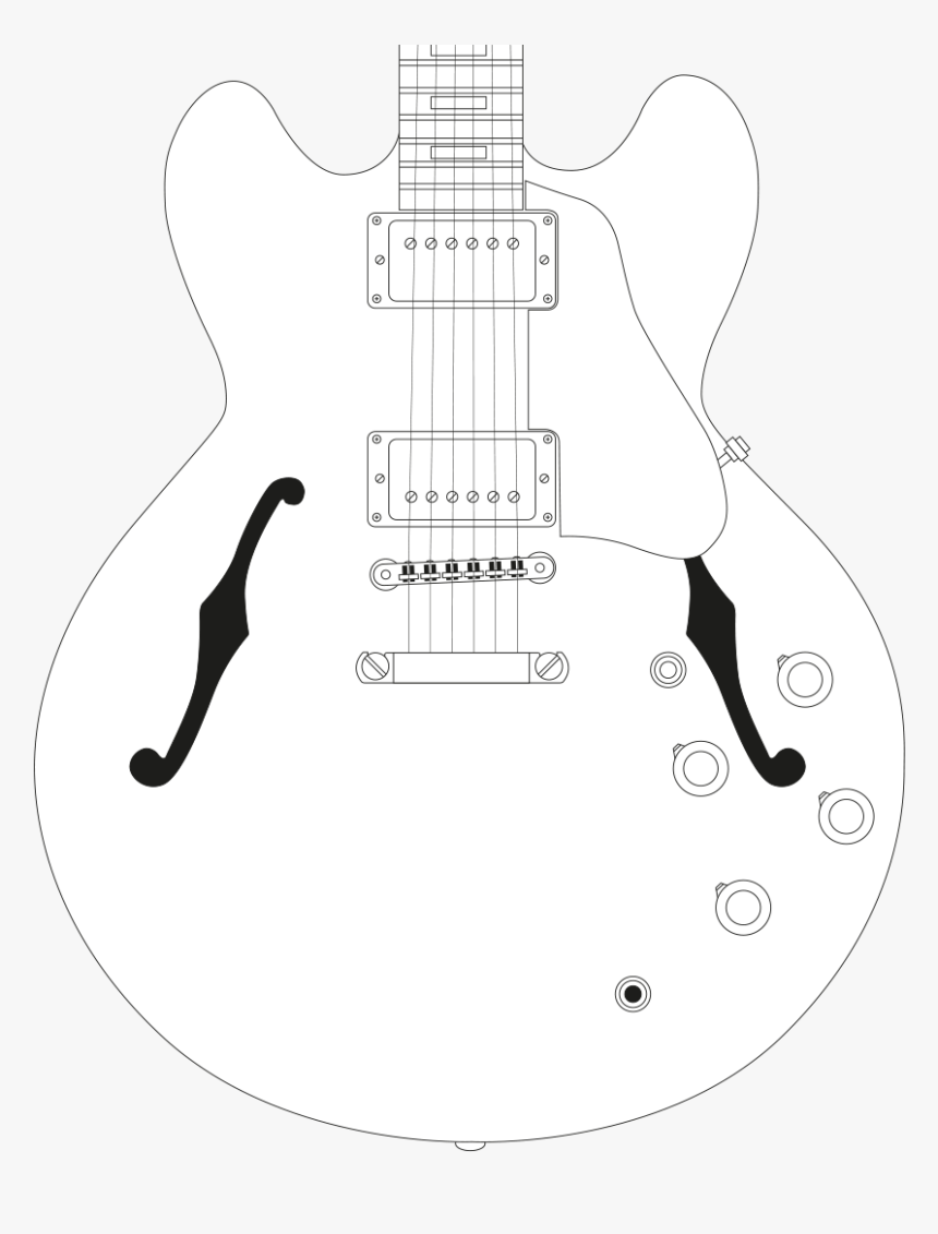 Gibson Es-335 Outline - Electric Guitar, HD Png Download, Free Download