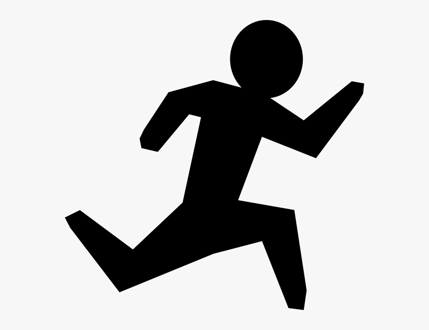 Run Black Man Clip Art - Black And White Person Running, HD Png Download, Free Download