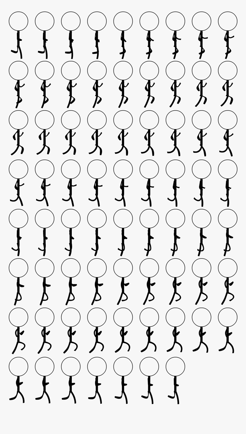 Spritesheet Animation - Stickman Sprite Sheet Free, HD Png Download, Free Download