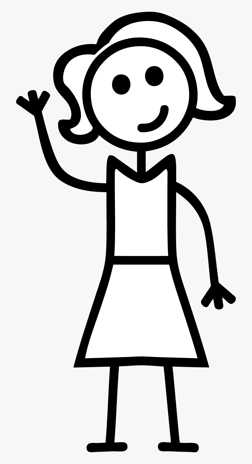 2 Little Girls Stick Figures Png - Stick Figure Woman, Transparent Png, Free Download