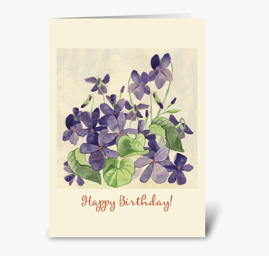 Birthday Floral Violets Greeting Card - Blue Violet, HD Png Download, Free Download