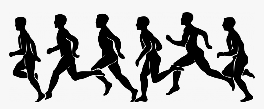 Running Silhouette Png - People Running Clipart, Transparent Png, Free Download