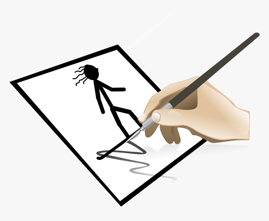 Stick Figure, Pen, Hand, Cartoon, Figure, Paper - Hand Painting Draw Clipart Png, Transparent Png, Free Download