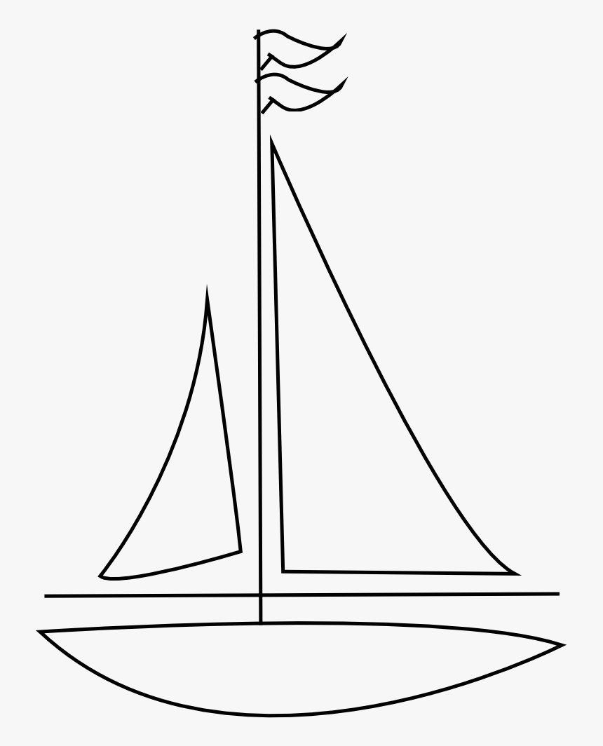 Sailboat September 2011 Openclipart - Line Drawing Sail Boat, HD Png Download, Free Download