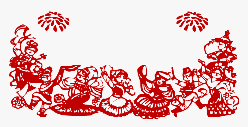 Chinese New Year Silhouette Papercutting Chinese Paper - Diseños Chinos Png, Transparent Png, Free Download