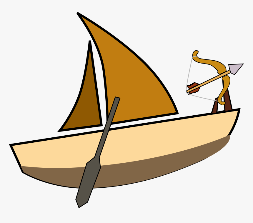 Boat Sailing With Arrow Attached Clip Arts - Barcos Png, Transparent Png, Free Download