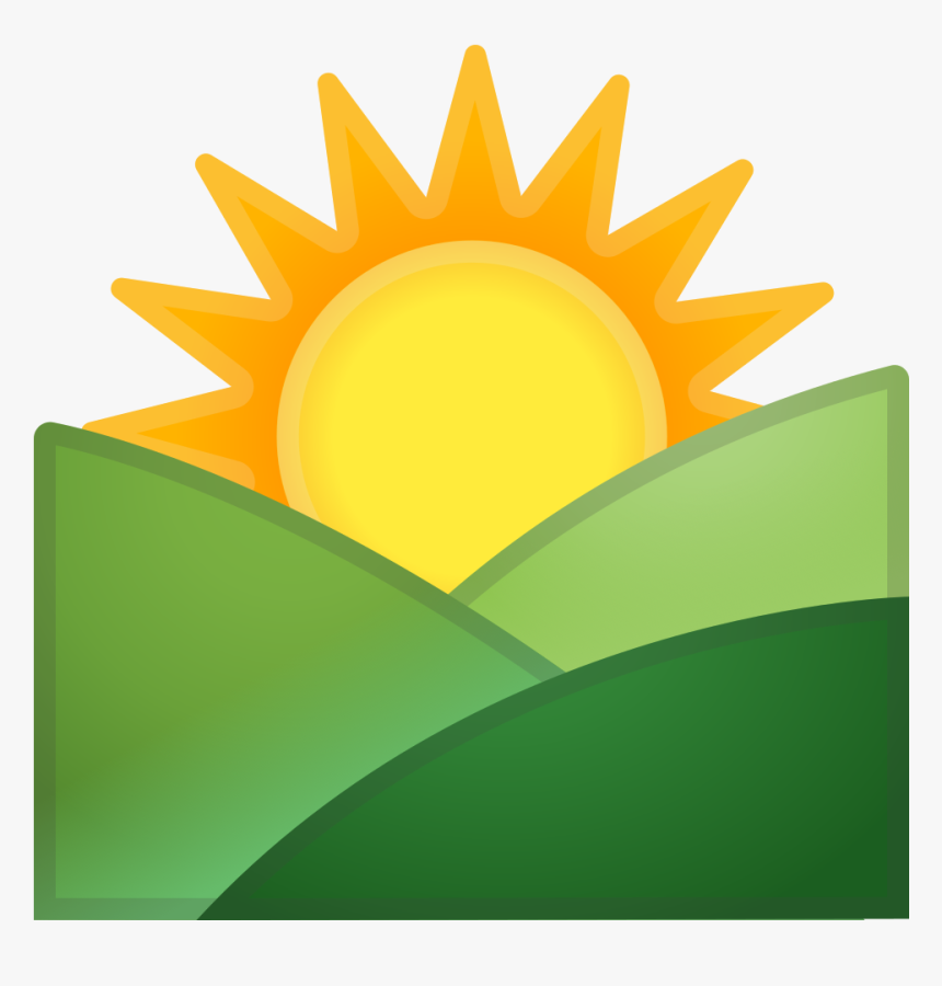 Green,yellow,clip Art,graphics,plant,logo - Sunrise Emoji, HD Png Download, Free Download