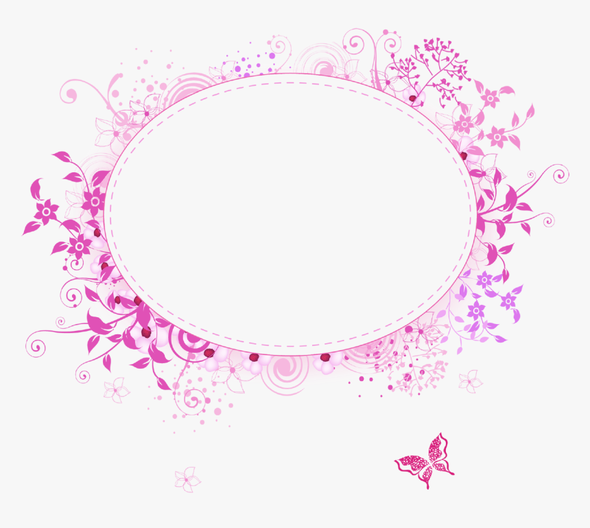 Border Png Frames Category - Pink Oval Frame Png, Transparent Png, Free Download