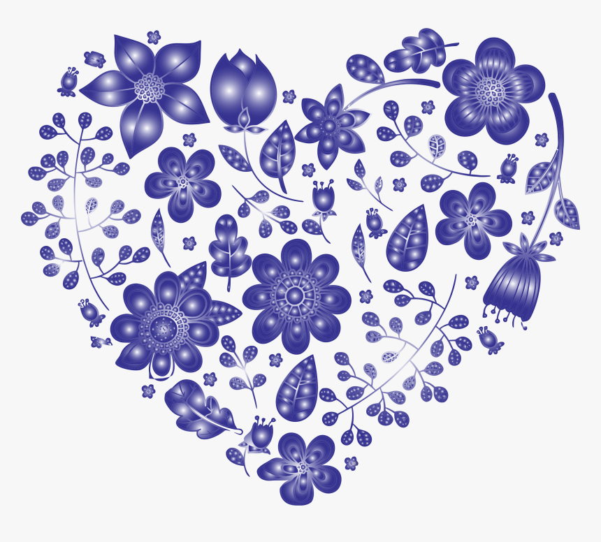This Free Icons Png Design Of Violet Floral - Flower And Heart Png, Transparent Png, Free Download