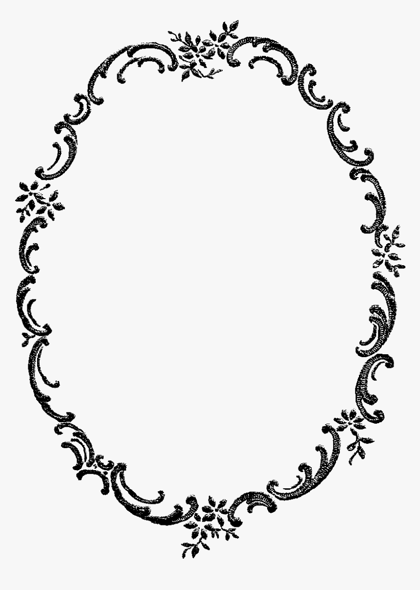 Digital Stamp Design - Floral Oval Border Png, Transparent Png, Free Download