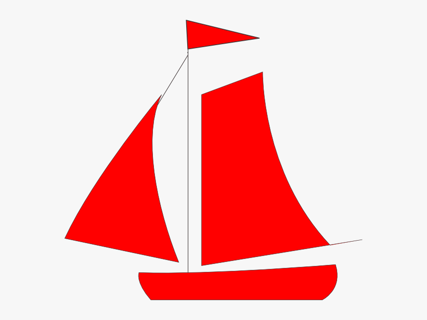 Red Sail Boat Clip Art, HD Png Download, Free Download